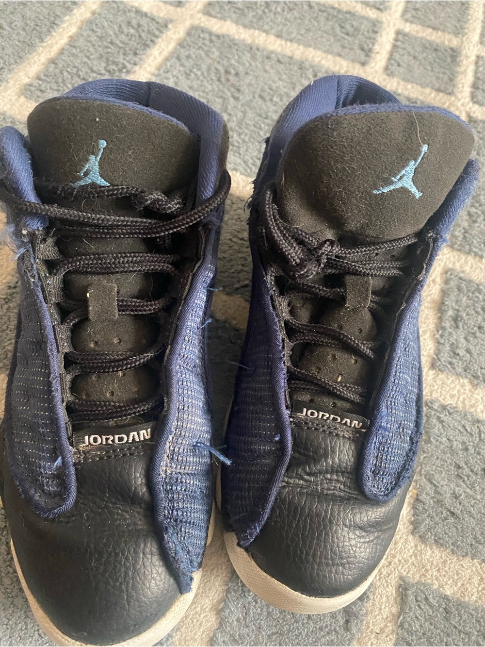 Jordan Navy, Black & Light Blue Kids Sneakers